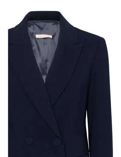 Pennyblack Double-breasted Polyester Blazer In Blue