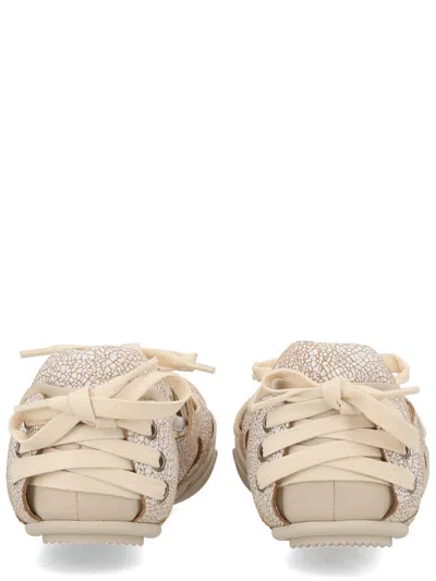 Acne Studios Ballerina Lace-up Sneaker With Premium Leather Uppers In Neutral