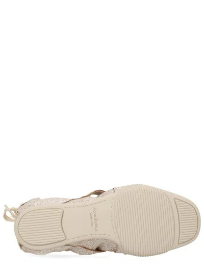 Acne Studios Ballerina Lace-up Sneaker With Premium Leather Uppers In Neutral