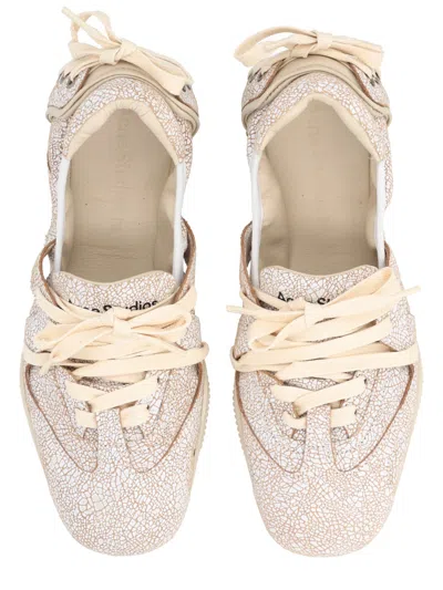Acne Studios Ballerina Lace-up Sneaker With Premium Leather Uppers In Neutral