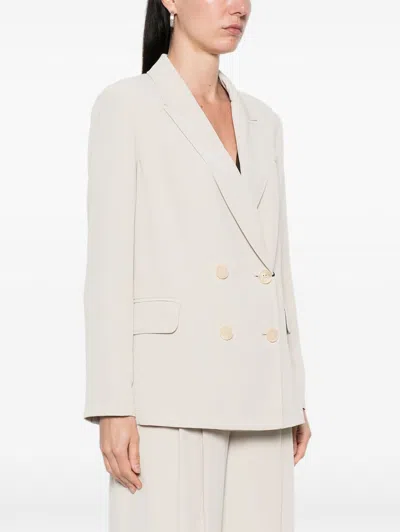 Pennyblack Double-breasted Polyester Blazer In Neutral