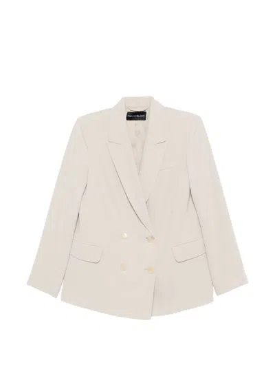 Pennyblack Double-breasted Polyester Blazer In Neutral