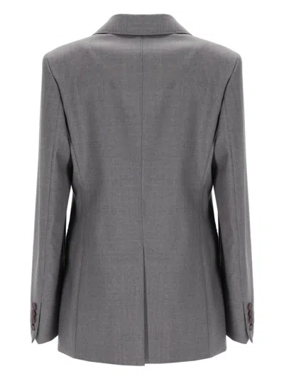 Max Mara Virgin Wool Blazer In Gray