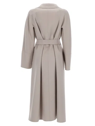 S Max Mara Esturia Coat Belted Waist Long Length In Neutral