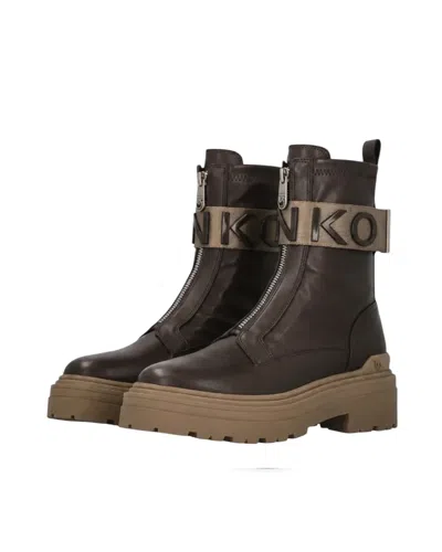 Pinko Platform Lug Sole Ankle Boot In Brown