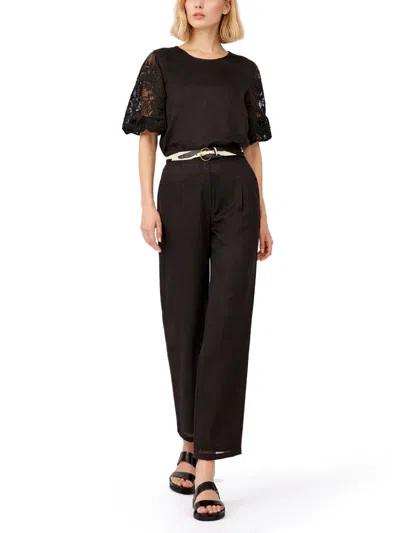 Max Mara T-shirt Con Maniche In Pizzo In Black