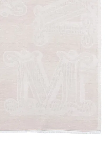 Max Mara Linen-modal Blend Stole In White