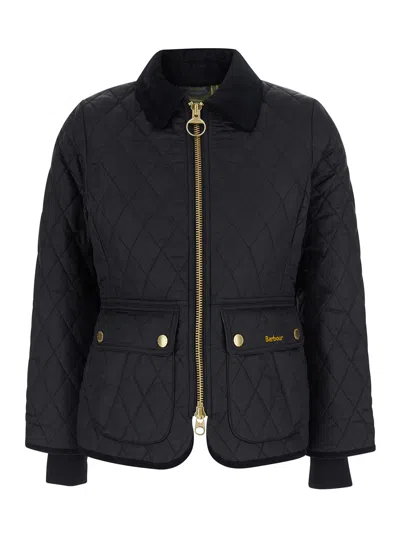 Barbour Quilted Diamond-pattern Puffer Jacket In Black