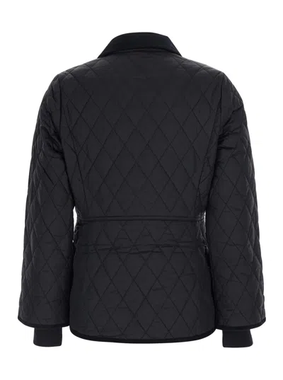 Barbour Quilted Diamond-pattern Puffer Jacket In Black