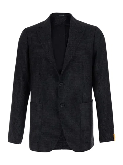 Tagliatore Peak-lapel Wool Blend Blazer In Multi