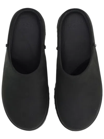 Ugg Slip-on Sabot Shoes With Rounded Toe And Matte Finish In Black