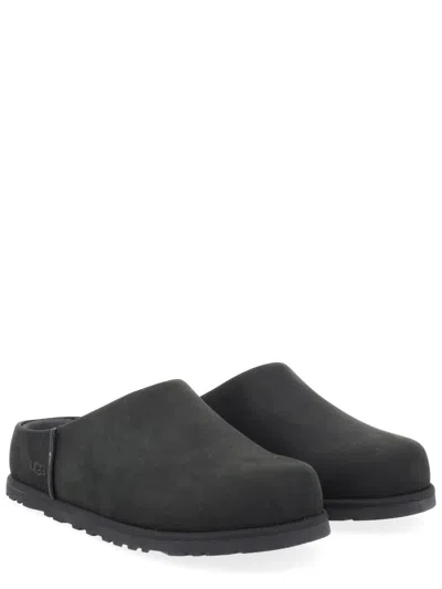 Ugg Slip-on Sabot Shoes With Rounded Toe And Matte Finish In Black