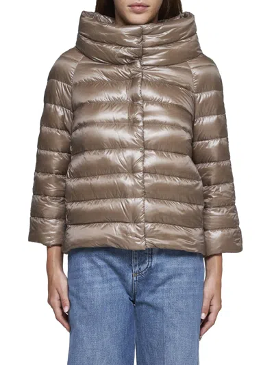 Herno Sofia Down Jacket In Brown
