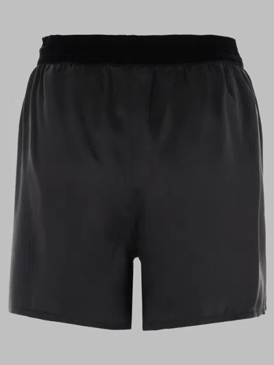 Tom Ford Peach-feel Silk Satin Pj Shorts In Black