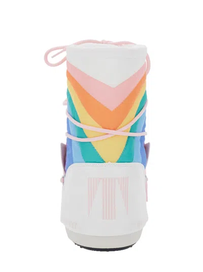 Moon Boot Rainbow Motif Snow Boot In White