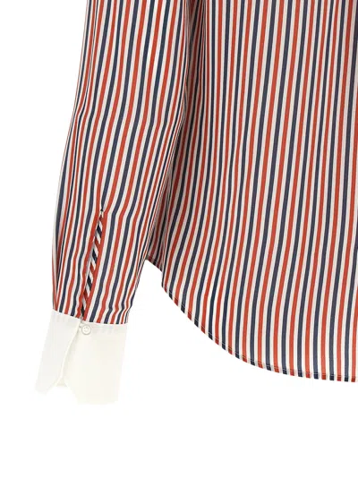 Thom Browne Rwb-striped Silk Blouse In Multi