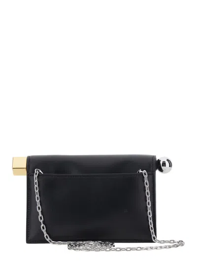 Jacquemus Rectangular Lamb Leather Clutch With Rolled Handle In Black