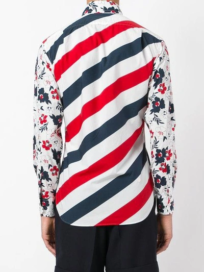 Shop Thom Browne Striped Floral Shirt