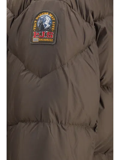 Parajumpers Brown Goose Down Full-length Jacket In Multi