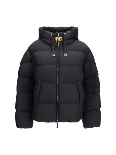 Parajumpers Black Goose Down Full-length Jacket In Multi