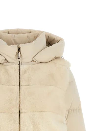Moorer Wool-shearling 2-in-1 Down Jacket In White