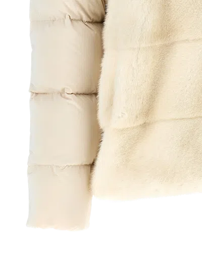 Moorer Wool-shearling 2-in-1 Down Jacket In White