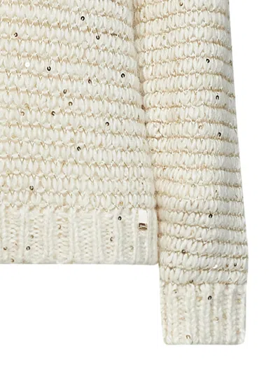 Herno Sequin-embroidered Alpaca-blend Corn-stitch Sweater In Neutral