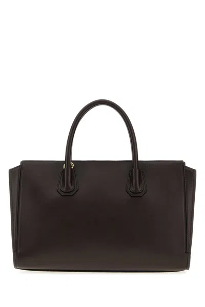 Givenchy Structured Calf Leather Shoulder Bag In Brown