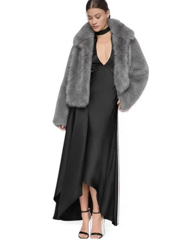 Halston Short Jacket In Gray