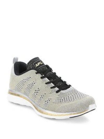Shop Apl Athletic Propulsion Labs Men's Techloom Pro Runners In Silver Gold Black