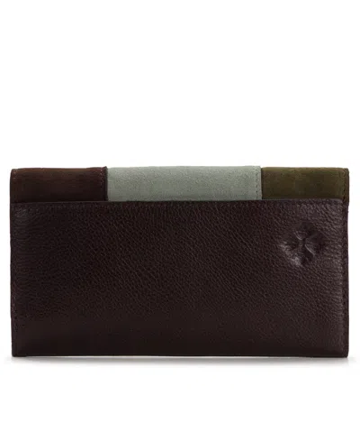 Patricia Nash Teressa Suede Patchwork Snap Wallet In Suede Patchwork