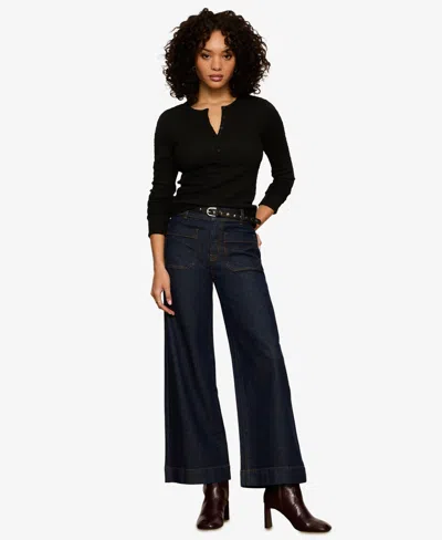 Sanctuary Not So Basic Texture Henley Top In Red