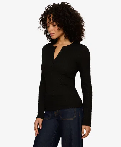 Sanctuary Not So Basic Texture Henley Top In Red