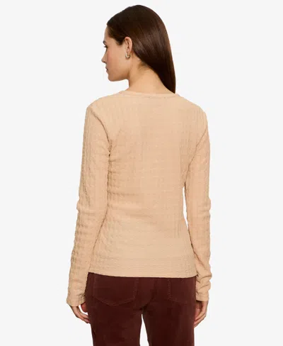 Sanctuary Not So Basic Texture Henley Top In Neutral