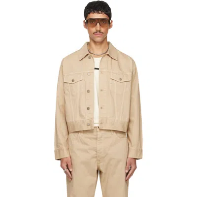 Essentials Beige Classic Denim Jacket In Nude