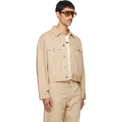 Essentials Beige Classic Denim Jacket In Nude