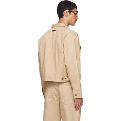 Essentials Beige Classic Denim Jacket In Nude