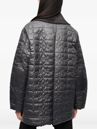 Ganni Quilted Flap-pocket Jacket In Black