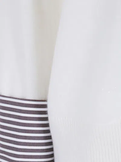 Why Ci Striped-cuff Sweater In White