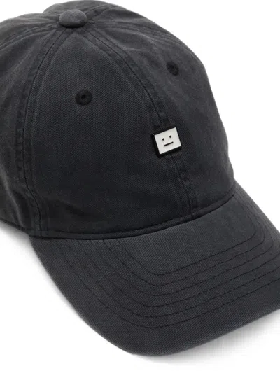 Acne Studios Face Stud Cap In Gray