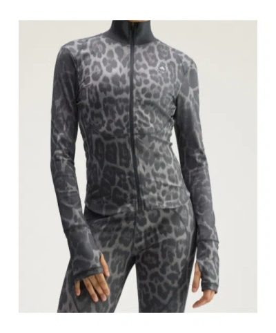 Adidas By Stella Mccartney Truepurpose Leopard-print Technical Jacket In Pigeon Gray/carbon Gray