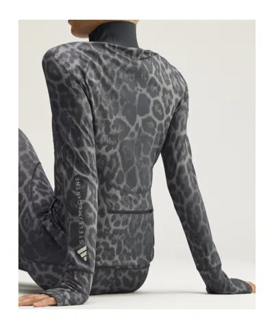 Adidas By Stella Mccartney Truepurpose Leopard-print Technical Jacket In Pigeon Gray/carbon Gray