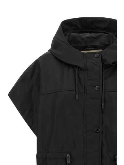 Weekend Max Mara Wkdorigano Quilted Hooded Gilet In Black