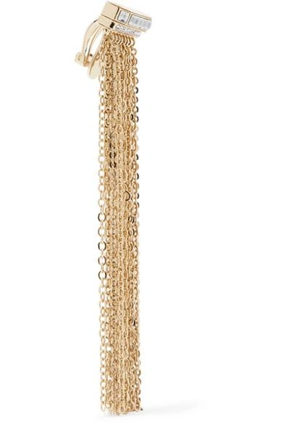 Shop Lanvin Gold-tone Crystal Clip Earrings