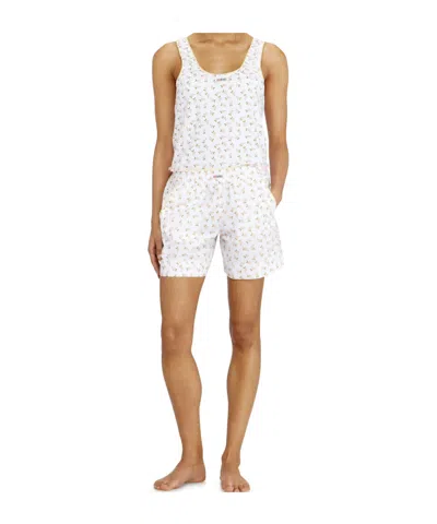 Diesel Pansy-d-core Floral-print Pajama Shorts In White