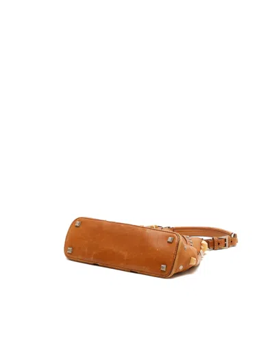 Pre-owned Prada Lattice Stud Hobo Bag In Brown