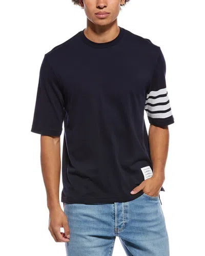 Thom Browne Logo T-shirt In Blue