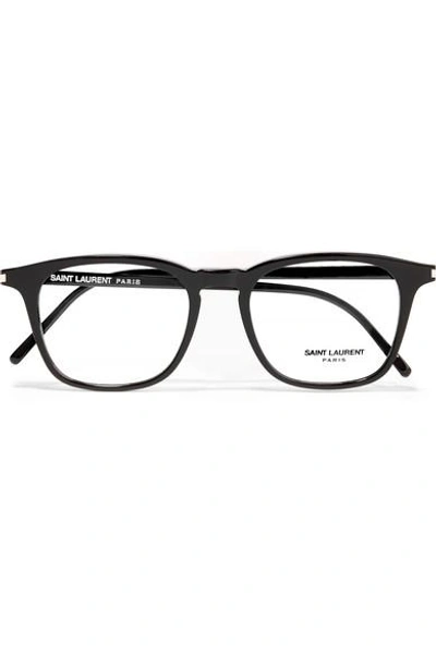 Shop Saint Laurent Square-frame Acetate Optical Glasses In Black