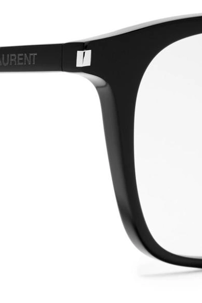 Shop Saint Laurent Square-frame Acetate Optical Glasses In Black