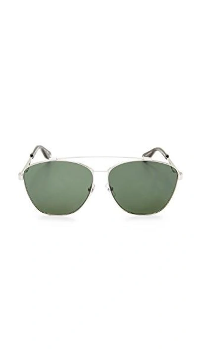 Shop Givenchy Square Aviator Sunglasses In Palladium/green